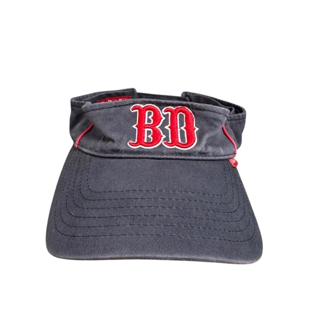 The Black Dog Visor Hat Black Red BD Logo Embroidered Adjustable Cotton Twill
